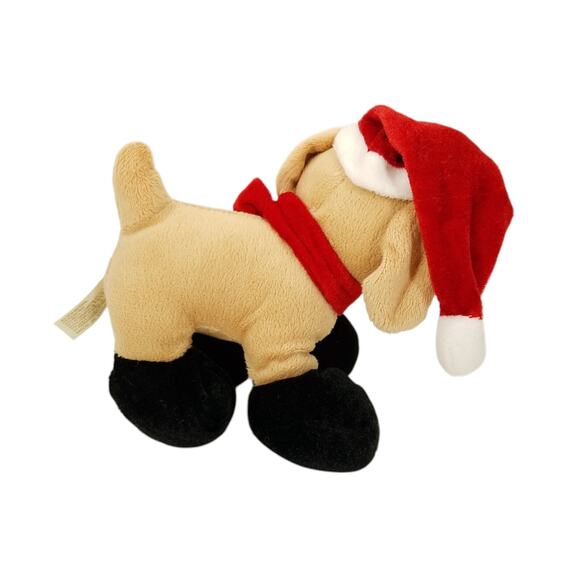 Dan Dee Tan Pug Dog Puppy Plush Santa Hat Scarf Stuffed Animal Toy 2015 - Picture 4 of 8